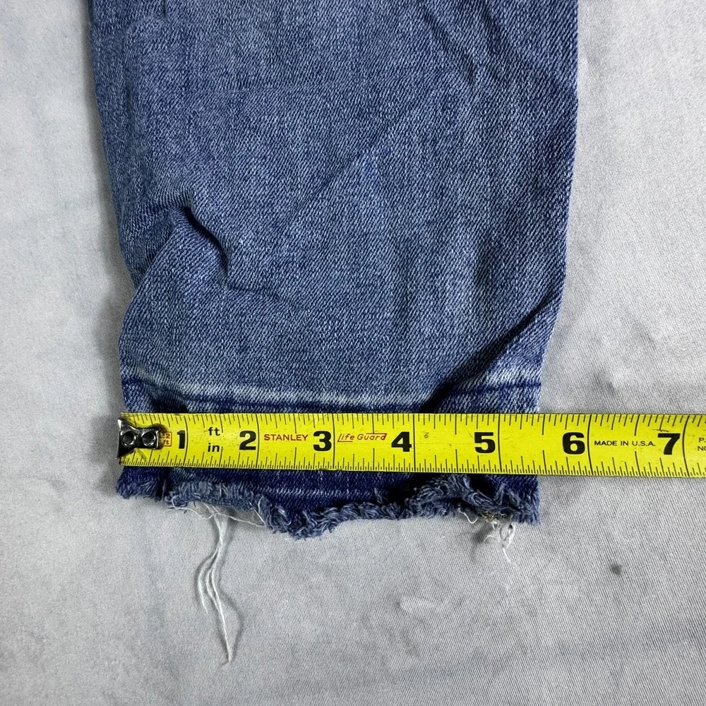 Justice Straight Jeans Girls 12 Blue Denim Stretch Frayed Hem Distressed Grunge
